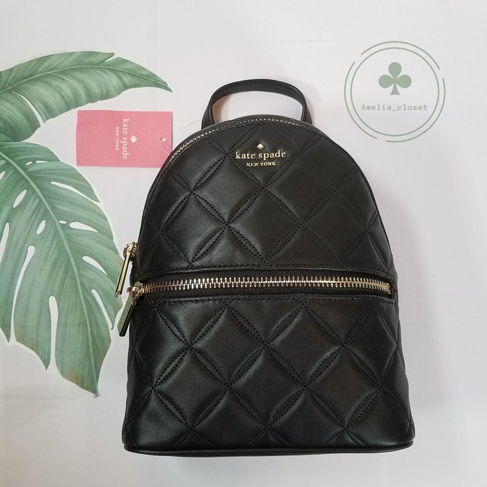 MAKE AN OFFER Kate Spade Natalia  Mini Convertible Backpack Quilted Black